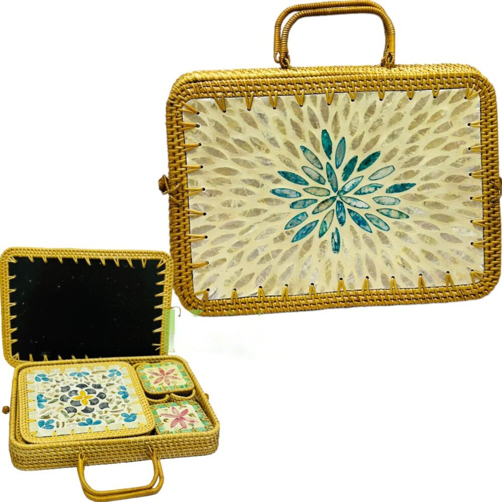 Bộ quà tặng mây tre đan hình chữ nhật thiết kế mới KC23111301