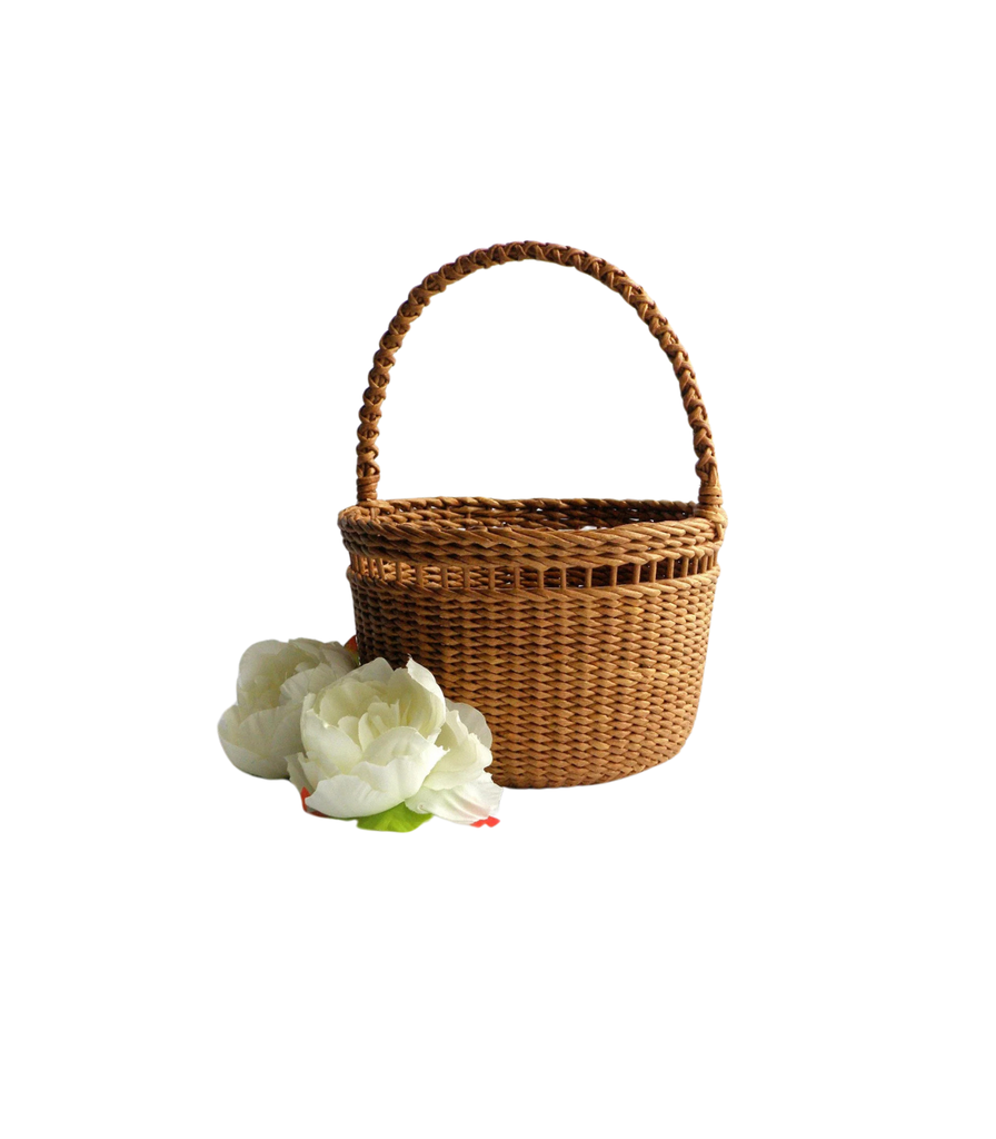 Giỏ hoa đan mây có quai Bella